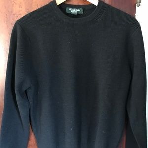 Brooks Brothers 100% Merino Wool Black Sweater
